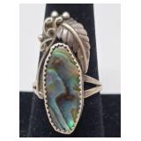 Navajo Abalone & Sterling Ring Size 9, 5.06g