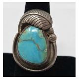 Navajo Turquoise & Sterling Ring  Size 8.5,