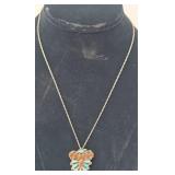 Turquoise, Coral, & Sterling  Necklace 6.84g