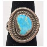 Turquoise & Sterling Ring Size 5.75, 6.16g