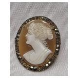 Cameo Hand Carved Pendant, Stamp cannot Read