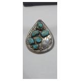 Large Turquoise & Sterling Pendant 59.81g