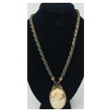 Hand Carved Cameo Necklace