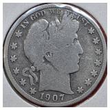 1907-O Barber Half Dollar