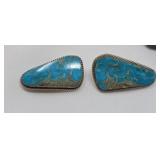 Sterling & Turquoise  Clip on Earrings 3.83g