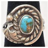 Turquoise & Sterling Ring Size 5,  4.52g