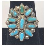Navajo Turquoise & Silver Ring Size 8.5, 5.91g