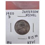 1950-D Key Date Jefferson Nickel
