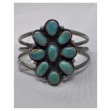Native American  Tear Drop Turquoise &,Silver