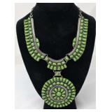 Beautiful Gaspeite-Turquoise & Sterling Necklace