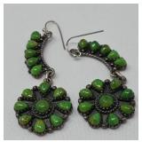 Gaspeite-Turquoise & Sterling Earrings 19.82g