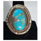 Turquoise & Sterling Ring Size 11, 20.35gSigned