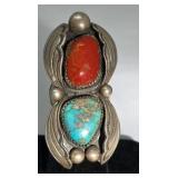 Turquoise & Sterling Ring Size 6.5, 13.5g
