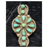 Turquoise & Sterling Ring Size 6.75 8.55g