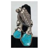 Turquoise & Sterling Ring Size 6., 11.51g stone