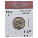 1950-D Key Date Jefferson Nickel
