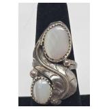 Mother of Pearl & Sterling Ring Size 6,  4.40g