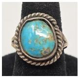 Turquoise & Sterling Ring Size 4,  3.80gSigned
