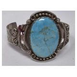 Turquoise & Sterling Cuff 48g