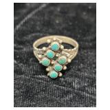 Turquoise & Sterling Ring Size 9.75 4g