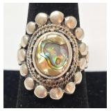 Abalone & .925 Sterling  Ring Size 8.5, 11.23g