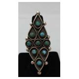 Navajo Snake Eye Turquoise & Sterling  Ring Size
