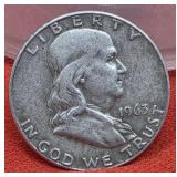 1963-D Franklin Silver Half Dollar