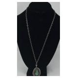Sterling & Turquoise  Necklace Stamped 29.26g