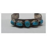 Signed EWB Sterling & Turquoise Cuff 30g