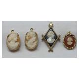 Small Hand Carved Cameo  Pendants