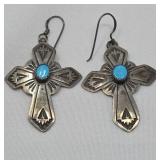 Native American Turquoise & Sterling Cross