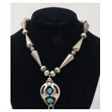 Jessie Claw Silver & Turquoise Necklace 43g