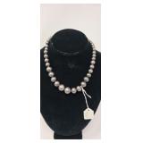 Navajo  Sterling Pearl Necklace 26g