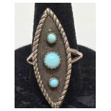 Turquoise & Sterling Ring Size 7.25, 4.72g