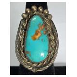 Turquoise & Sterling Ring Size 6.25, 13.5g