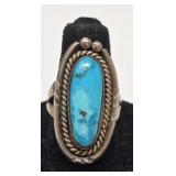 Turquoise & Sterling Ring Size 5.75, 9.29g