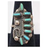 Turquoise & Sterling Ring Size 8.5 4.42g