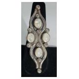 4 Stone Mother of Pearl & Sterling Ring Size 8,