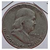 1952-S Franklin Silver Half Dollar