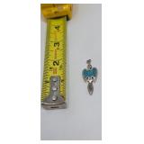 Turquoise, & Silver Thunderbird Pendant 4.47g