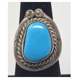 Navajo Turquoise & Sterling  Ring Size 6.25,