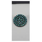 Zuni Hand Made with Turquoise Pin Pendant 15.40g