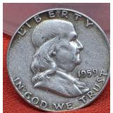 1959 Franklin Silver Half Dollar