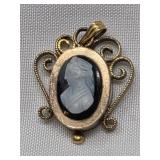 Victorian Black & White Cameo