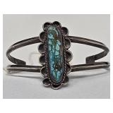 Native American Sterling & Turquoise Cuff 29g