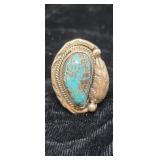 Turquoise & Sterling Ring Size 9.75 9.85g