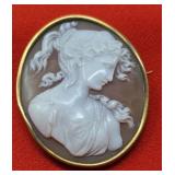 Hand Carved large Cameo Pendant