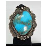 Turquoise & Sterling Ring Size 4.5, 9.56g