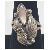 Mother of Pearl & Sterling Ring Size 8, 5.3g