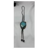 Turquoise  & Sterling Bolo Signed 60g